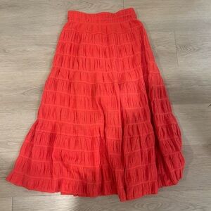 Max Studio Vibrant Red A-Line Skirt